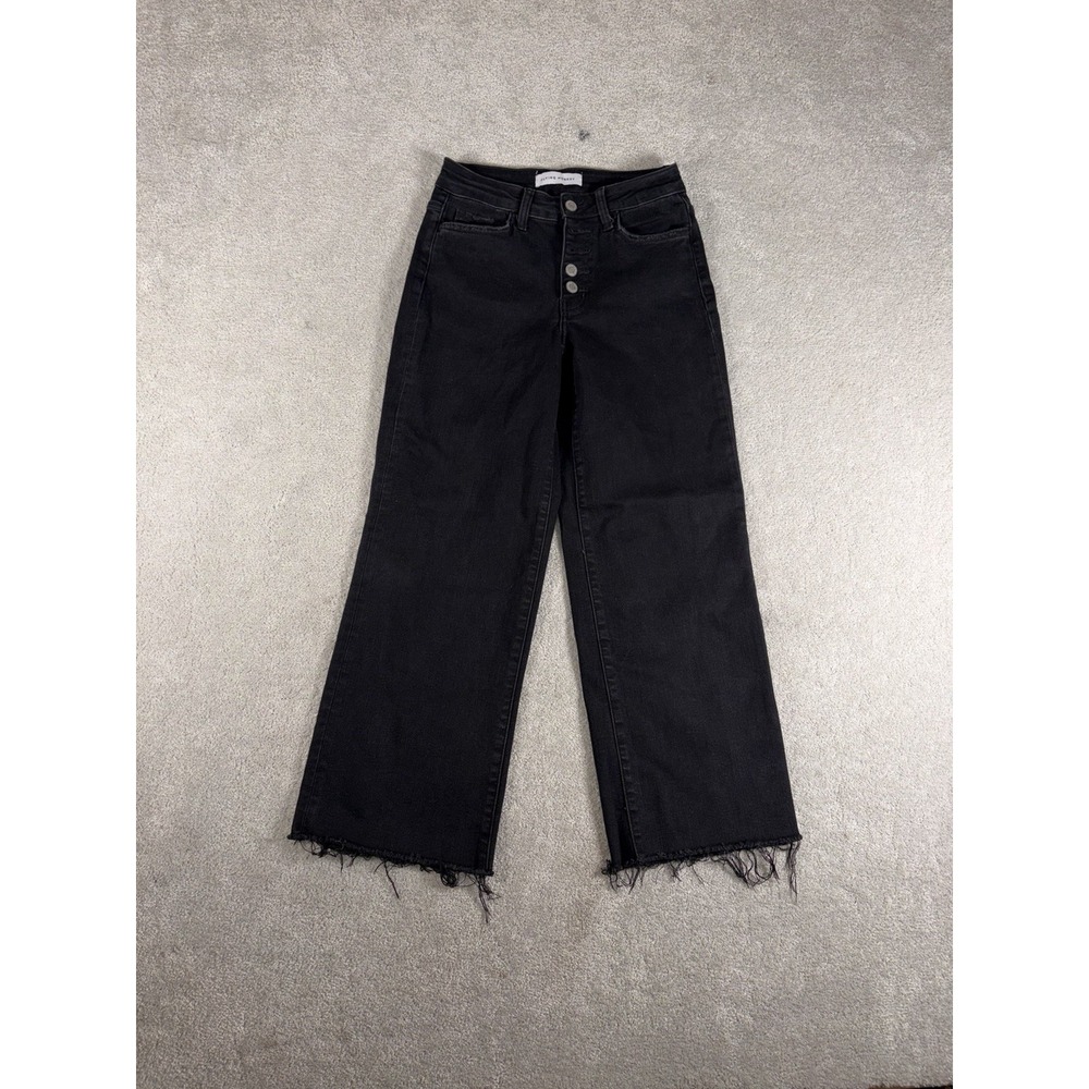 Flying Monkey Black Wide Leg Crop Jeans Button 26‎